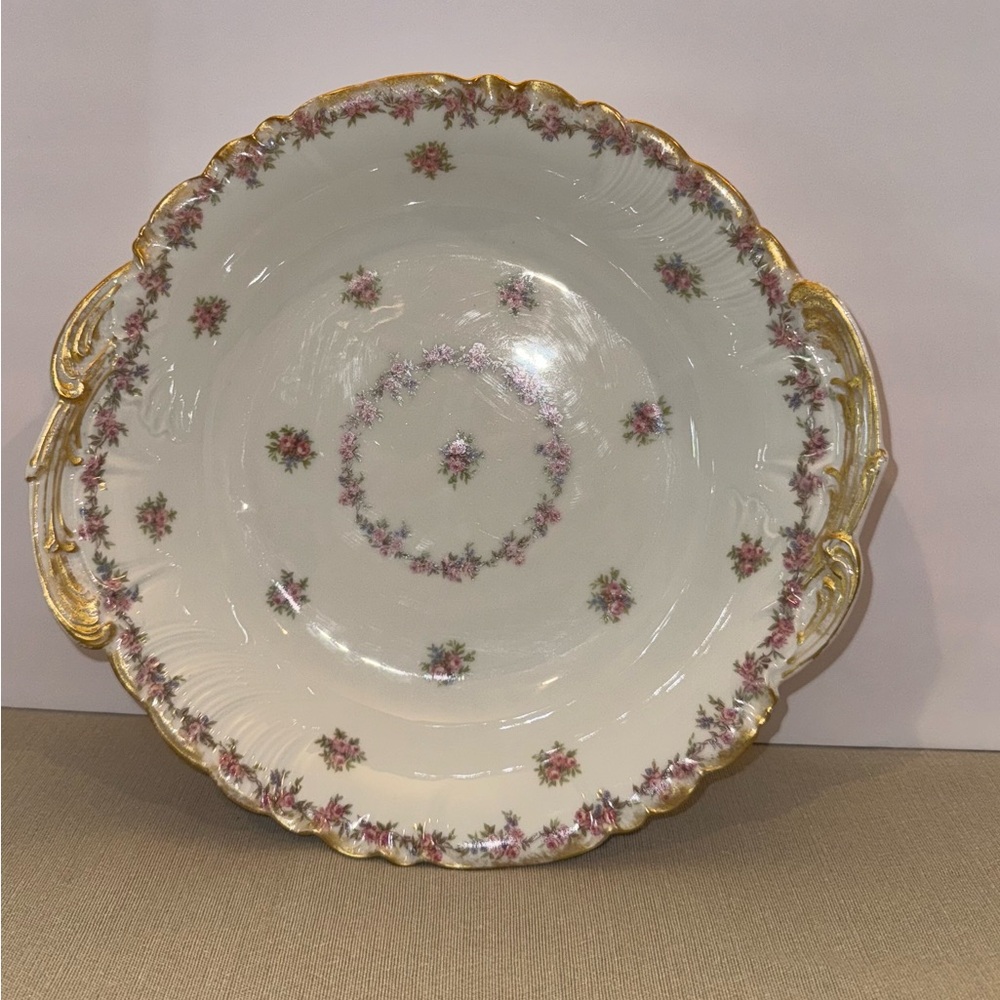 Vintage CH Field Haviland Limoges - 10 1/2" Serving Bowl - Pink Rose Pattern